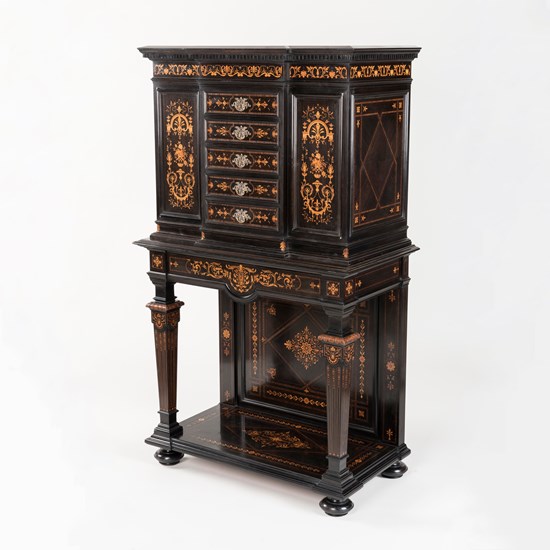 An Important Marquetry Cabinet on Stand by Paul Sormani of Paris